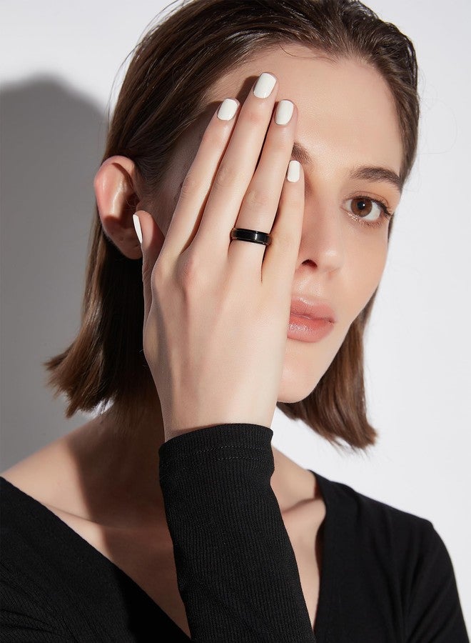 Greenpod 6mm Black Wedding Ring for Men Women Brushed Tungsten Carbide Engagement Band Rings Size 9 - Image 4